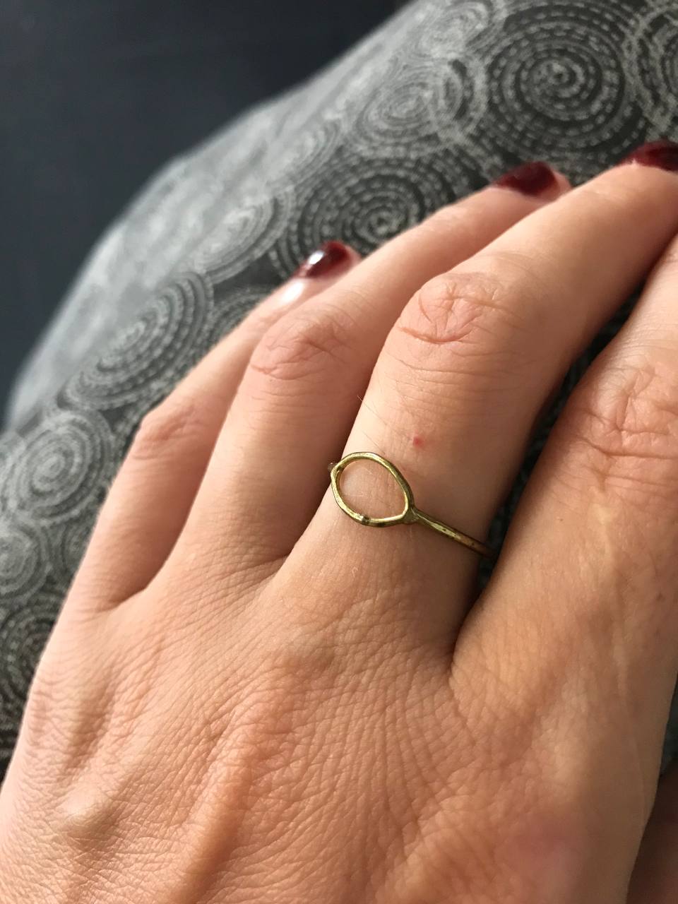 Minimalist Brass Oval Ring (Size 8)