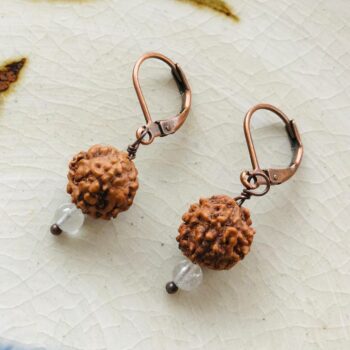 Clear Quartz Rudraksha Earrings