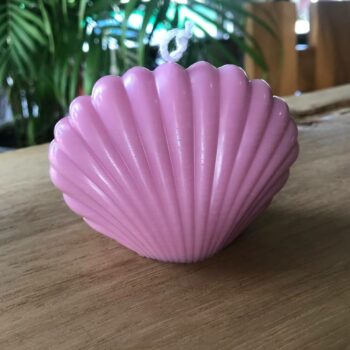 Fuchsia Soy Candle in Shell Shape — Bold Beauty with a Coastal Twist