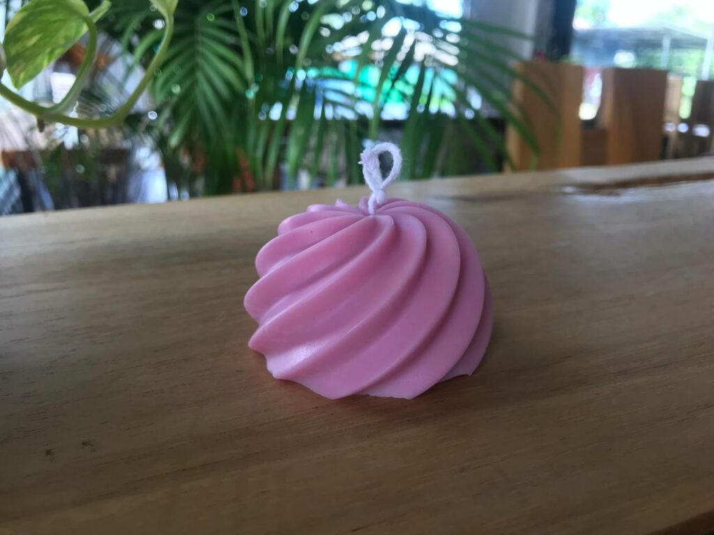 Fuchsia Soy Candle in Marshmallow Shape — A Playful Pop of Color