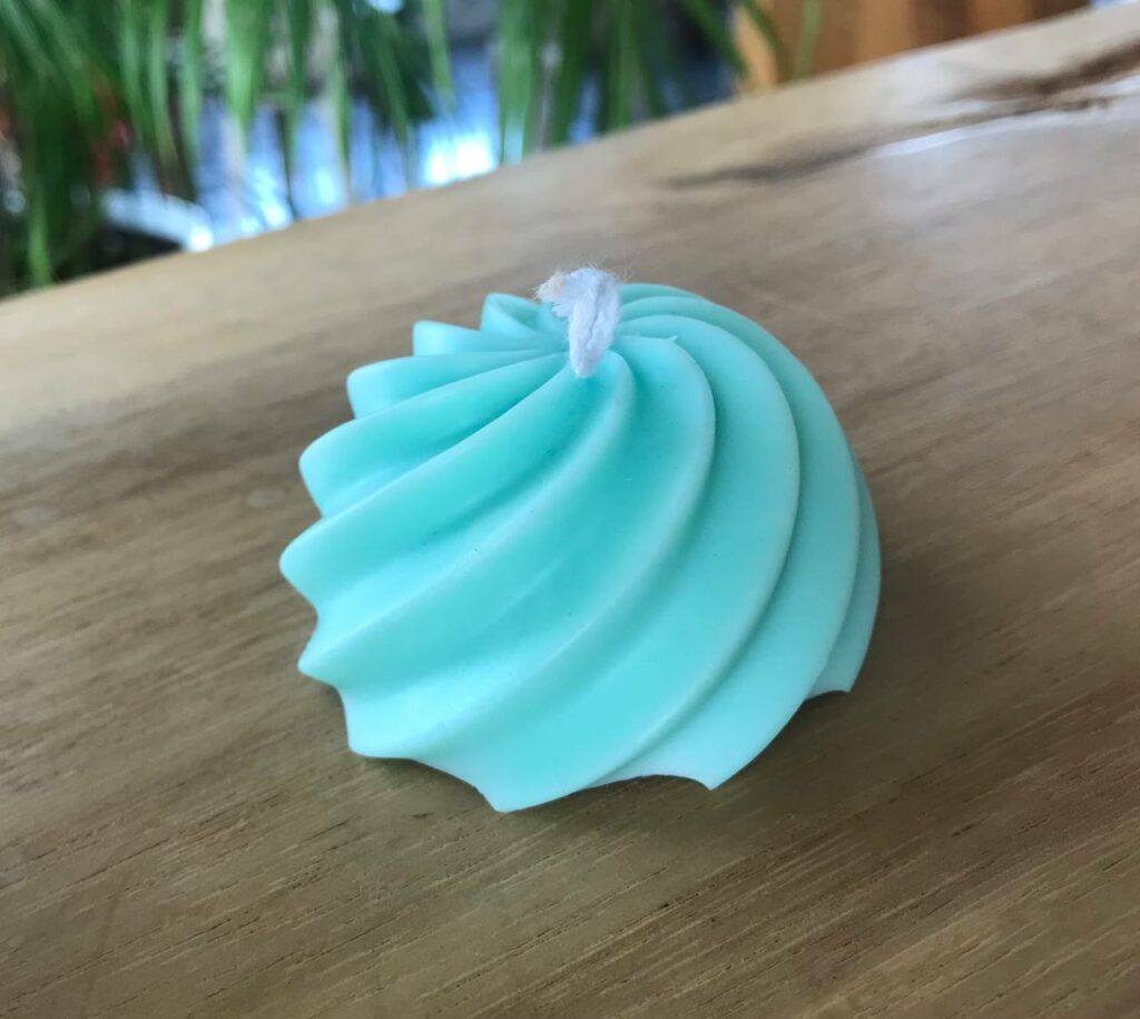 Turquoise Soy Candle in Marshmallow Shape — Sweet and Stylish Decor