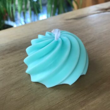 Turquoise Soy Candle in Marshmallow Shape — Sweet and Stylish Decor