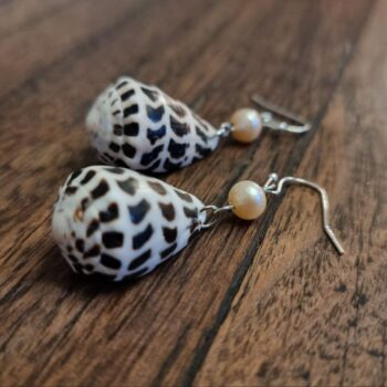 Handcrafted Shell and Pearl Earrings